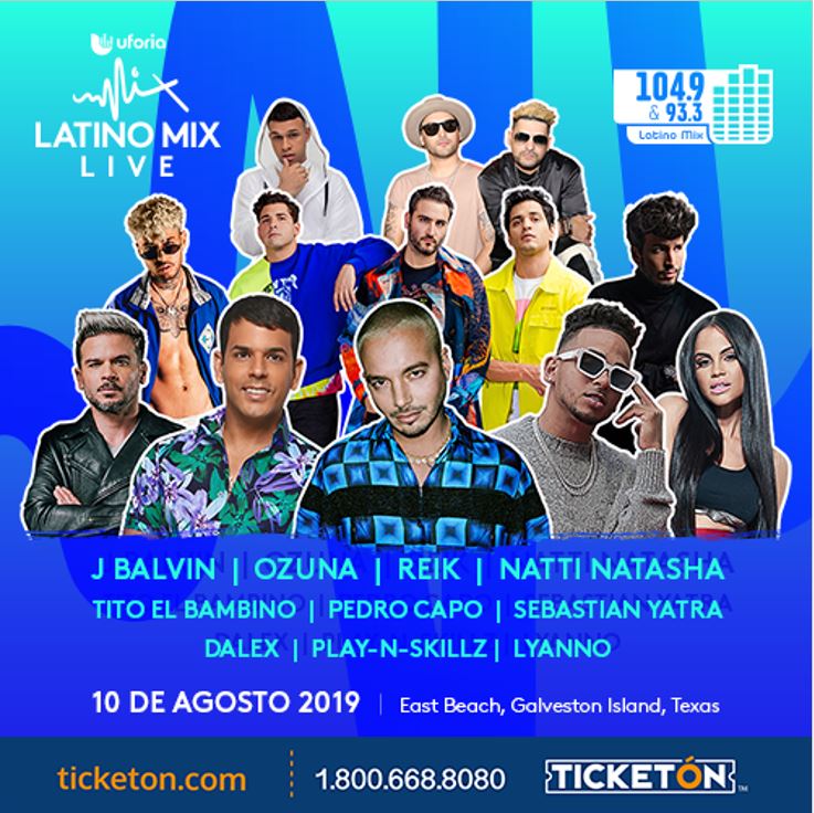 screech korruption billede Latino Mix Live Galveston 2019 Tickets Boletos East Beach