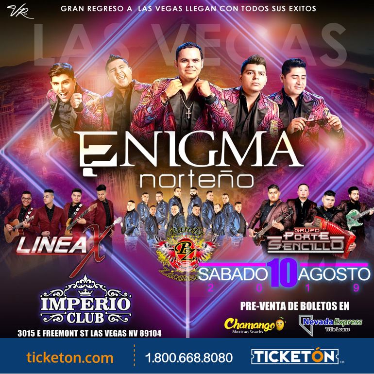 Enigma Norteño Las Vegas Tickets Boletos Imperio Club