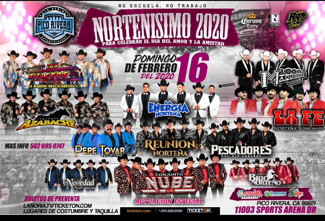 Buy Tickets to NORTENISIMO 2020 MAQUINARIA LA FE NORTENA RIELEROS