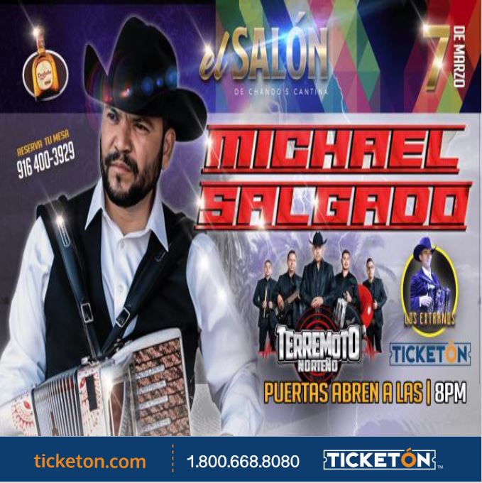 Michael Salgado Sacramento Tickets Boletos Chandos Cantina