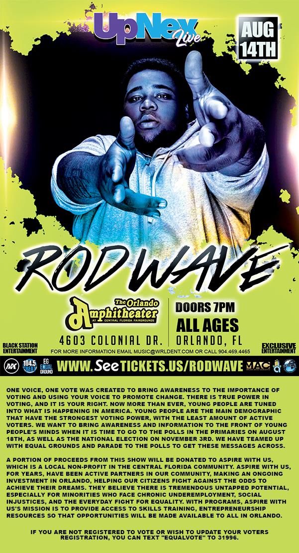 Buy Tickets to Rod Wave Orlando, FL in Orlando on Aug 14, 2020