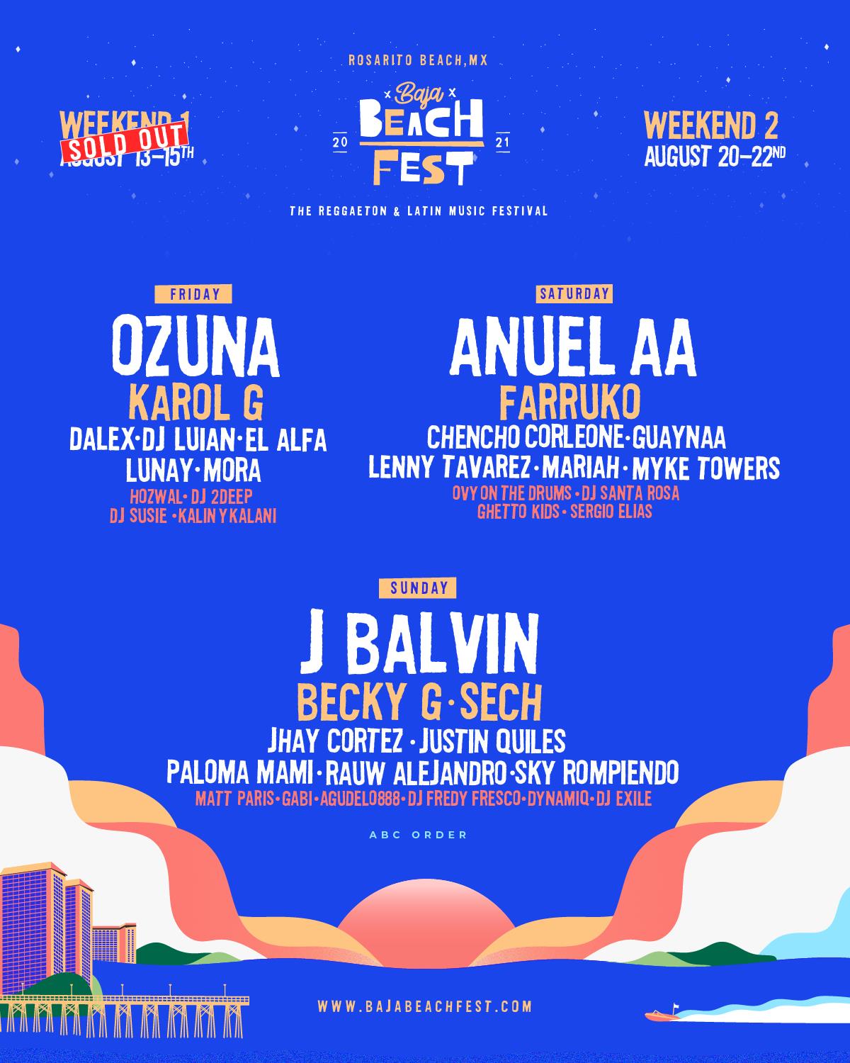 Kreta vergaan Bekend Buy Tickets to Baja Beach Fest 2021 Weekend 2 in Rosarito Beach on Aug 20,  2021 - Aug 22,2021