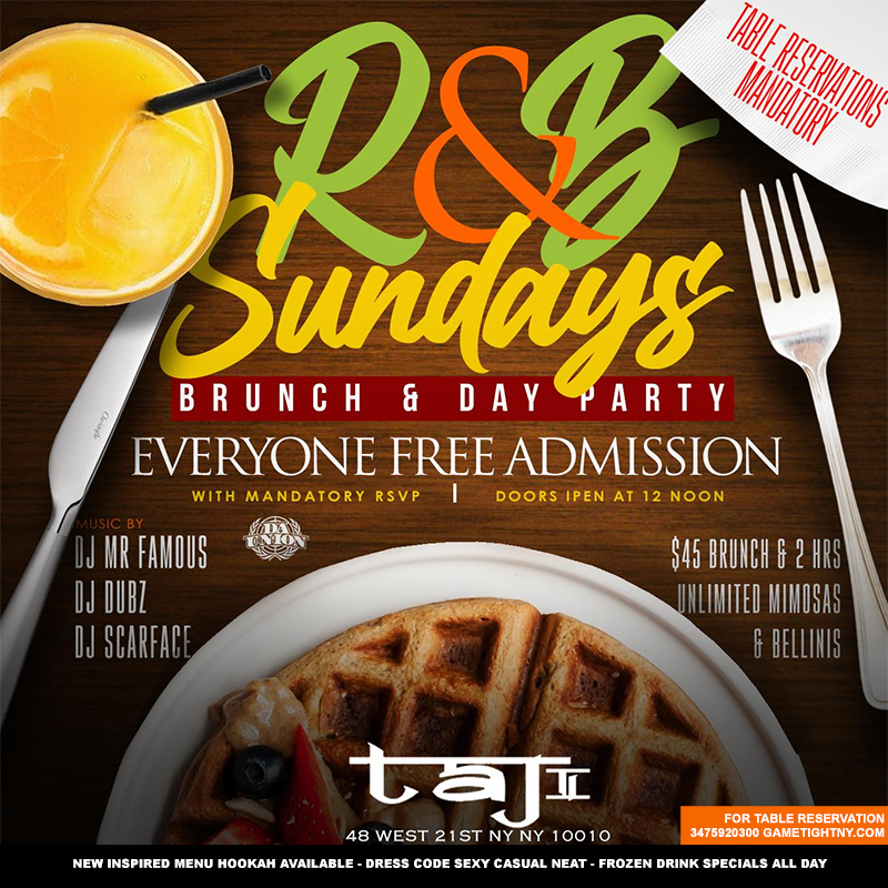 Buy Tickets To Sunday At Taj Lounge NYC Brunch In New York On May 09, 2021