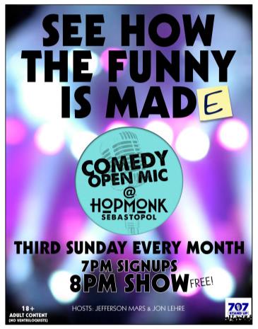 COMEDY OPEN MIC (EVERY 3RD SUNDAY): 
