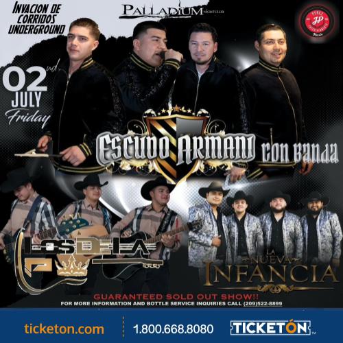 Escudo Armani Los De la P y Mas - Palladium Nightclub Tickets Boletos |  Modesto CA- 7/2/21