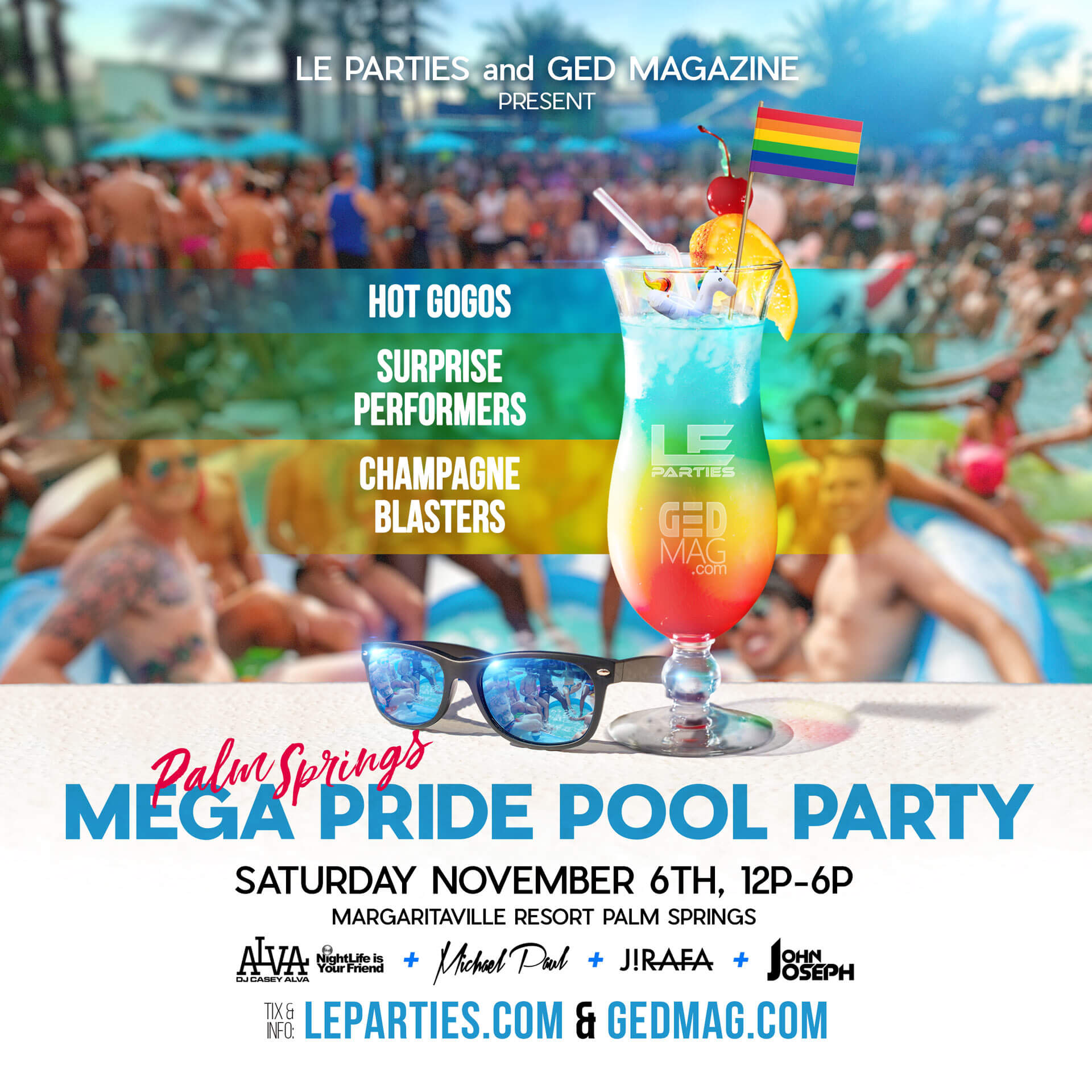Buy Tickets to Palm Springs MEGA PRIDE POOL PARTY in Palm Springs on Nov  06, 2021