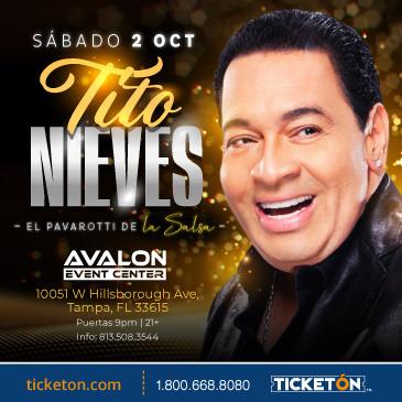 Tito Nieves - Avalon Event Center Tickets Boletos | Tampa FL- 10/2/21