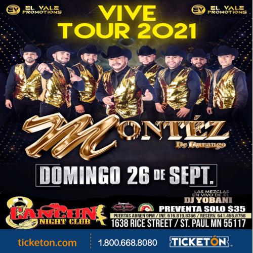 Montez de Durango- Cancun Night Club Tickets Boletos | St. Paul MN- 9/26/21