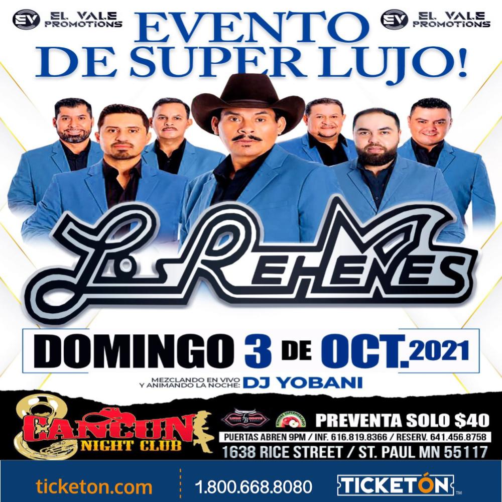 Los Rehenes - Cancun Night Club Tickets Boletos | St. Paul MN - 10/3/21