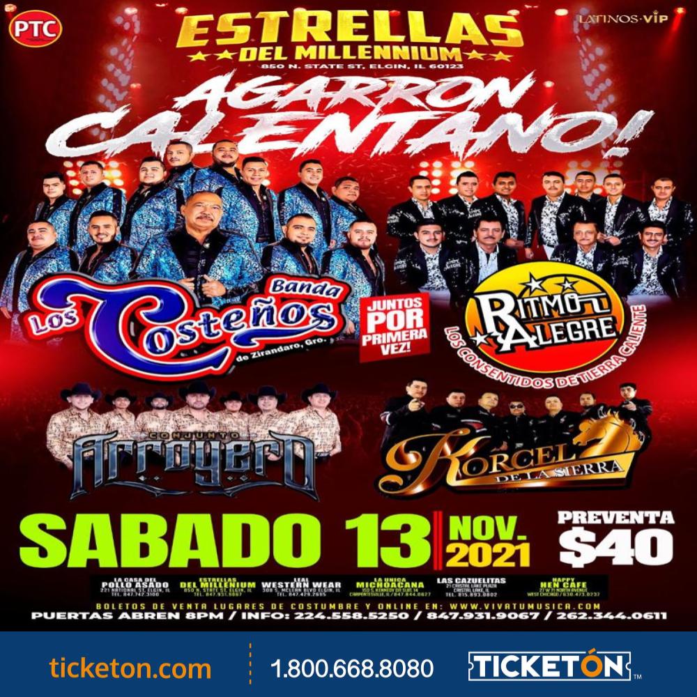 Banda los Costeños Ritmo Alegre y Mas Estrellas Del Millenium Tickets