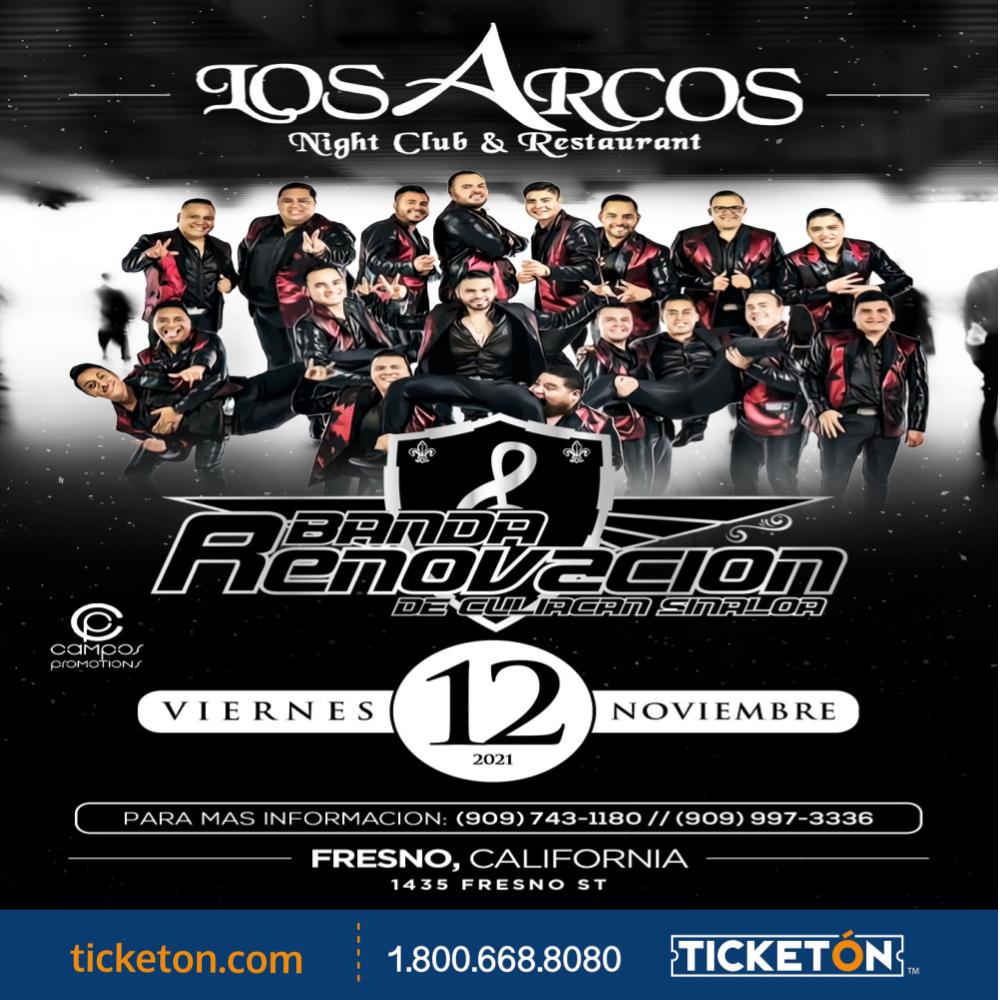 Banda Renovacion - Los Arcos Night Club Tickets Boletos | Fresno CA -  11/12/21