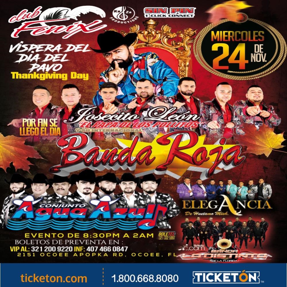 Banda Roja Club Fenix Tickets Boletos Ocoee FL 11/24/21