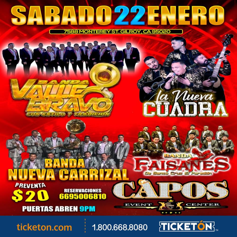 Banda Valle Bravo La Nueva Cuadra Capos Night Club Tickets Boletos