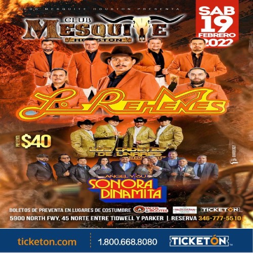 Los Rehenes, Cadetes de Linares - Club Mesquite Tickets Boletos | Houston  TX - 2/12/22
