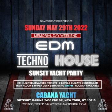 MDW Techno NYC Sunday Sunset Cabana Yacht Party Cruise Skypo-img