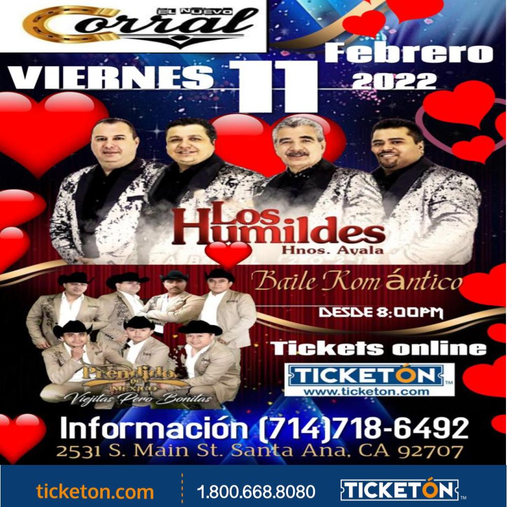 Los Humildes - El Nuevo Corral Tickets Boletos | Santa Ana CA - 2/11/22