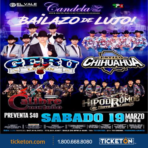 Geru y su Legion 7 - Candela Night Club Tickets Boletos | Niles IL - 3/19/22