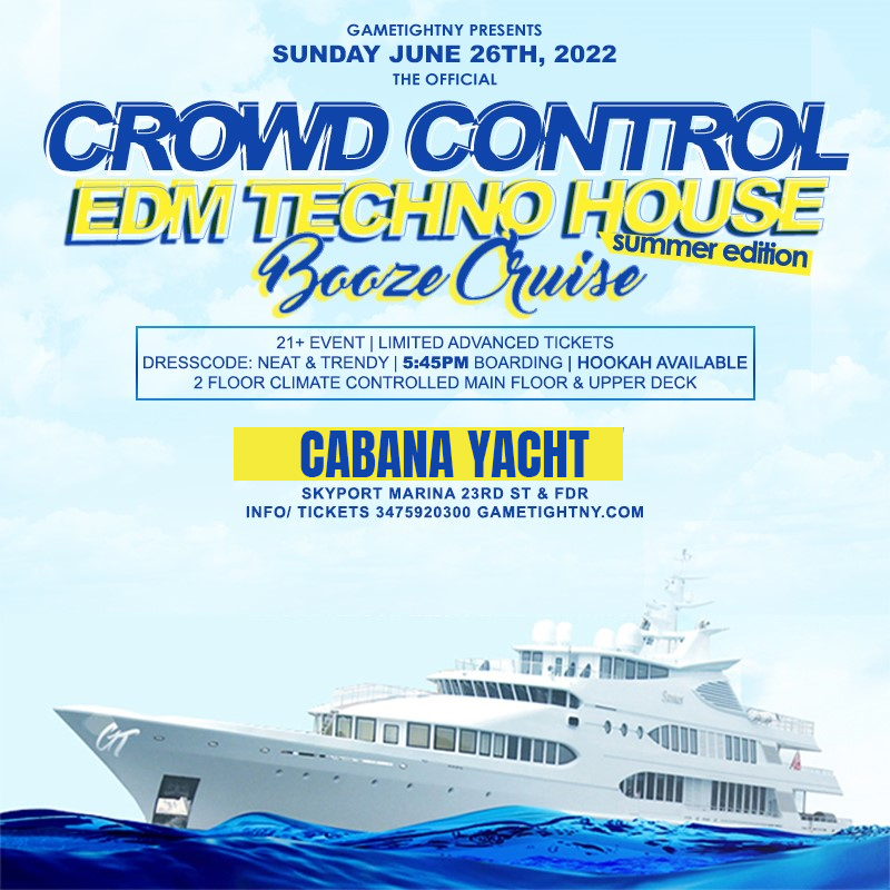 EDM Techno House Sunset Cruise Skyport Marina Cabana Yacht Tickets Party | GametightNY.com