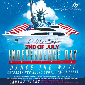 July 4th Weekend Dance the Wave NYC Cabana Yacht Cruise 2022: 