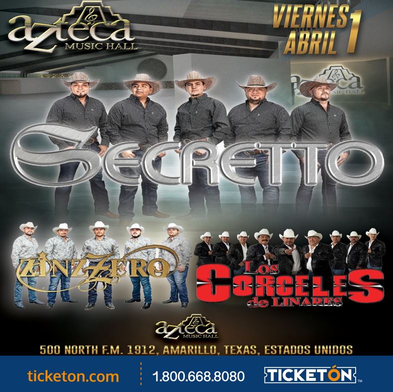 Secretto- Zinzzero y Los Corceles - Azteca Music Hall Tickets Boletos |  Amarillo TX 4/01/22