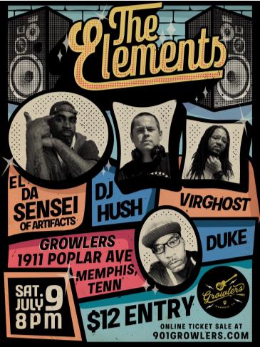 The Elements  w El Da Sensei, DJ Hush, Virghost and Duke: 