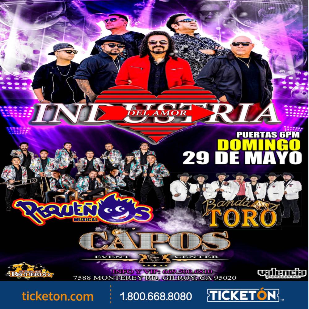 Industria del Amor, Pequenos Musical Capos Event Center Tickets