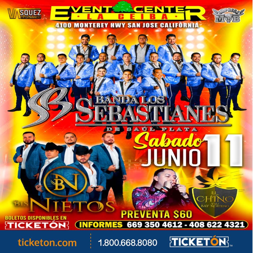 Banda Los Sebastianes Bisnietos La Ceiba Event Center Tickets Boletos San Jose Ca 61122 6362