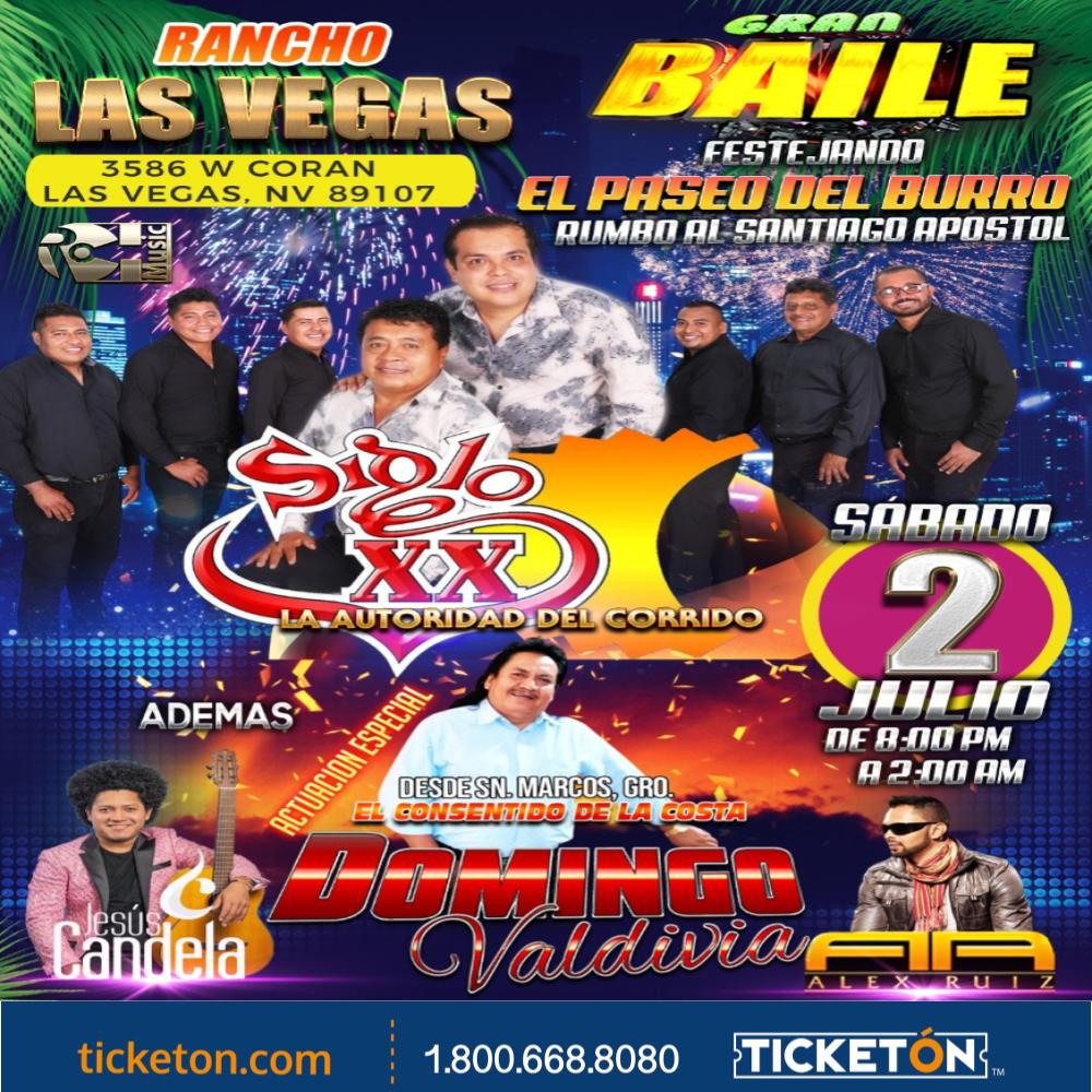 Siglo XX, Domingo Valdivia - Rancho Las Vegas Tickets Boletos | Las ...