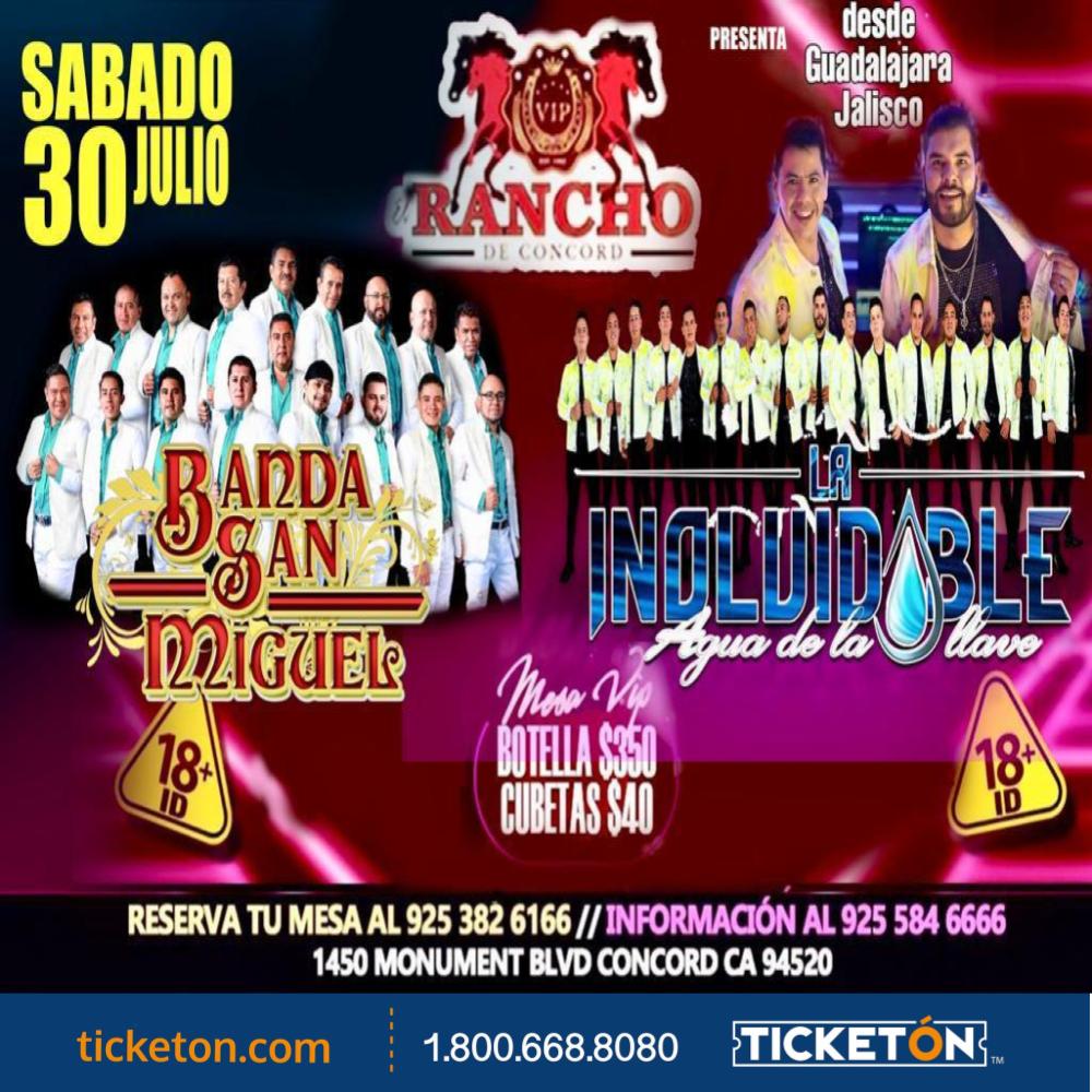 Banda San Miguel, la Inolvidable El Rancho de Concord Tickets Boletos