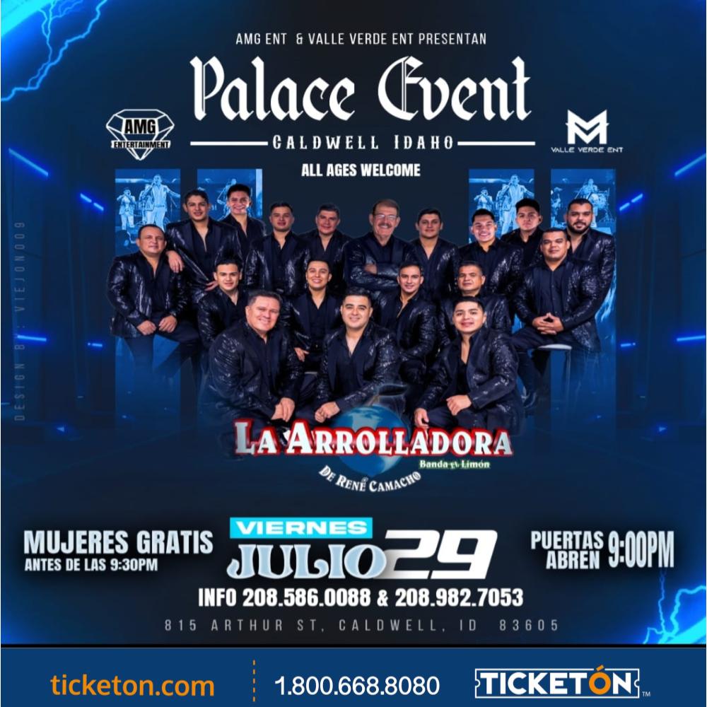La Arrolladora Banda El Limon - Palace Event Center Tickets Boletos |  Caldwell, ID - 7/29/22
