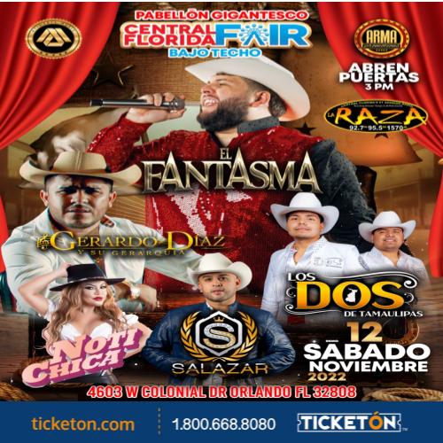 El Fantasma, Gerardo Diaz - Central Florida Fairgrounds Tickets Boletos |  Orlando FL - 11/12/22