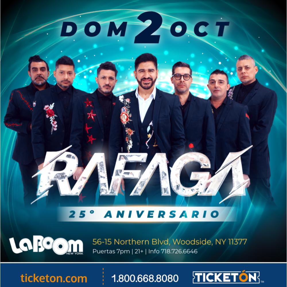 RAFAGA EN NEW YORK Tickets - The La Boom on October 02 2022 in Woodside -  Ticketon