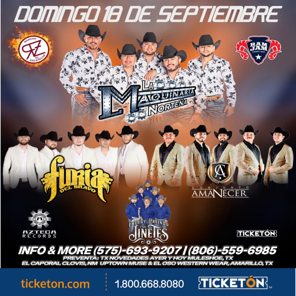 LA MAQUINARIA NORTENA ,AMARILLO , TX Tickets The Rancho El Zacatecas