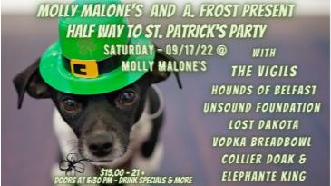 6:30 PM -  Halfway to St Patrick's Day Event Live Music: 
