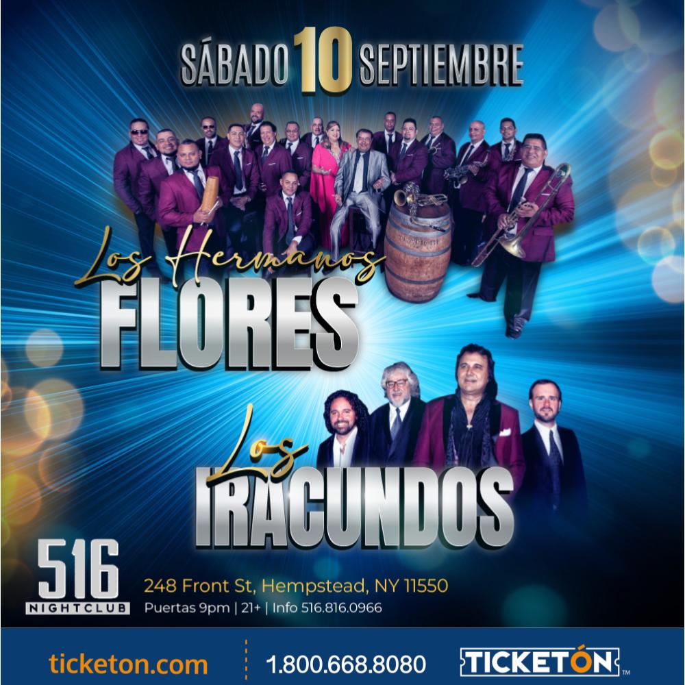 Los Hermanos Flores, Los Iracundos Area 516 Tickets Boletos Heampstead, NY 9/10/22