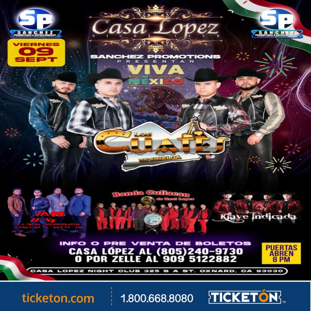 Los Cuates de Sinaloa - Casa Lopez Nightclub Tickets Boletos | Oxnard Ca -  9/9/22