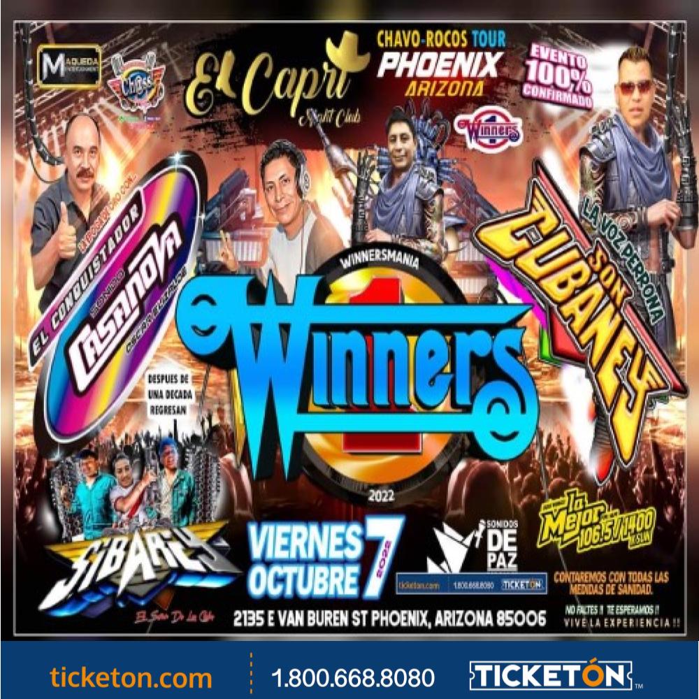 Winners El Capri Night Club Tickets Boletos Phoenix AZ 10/7/22