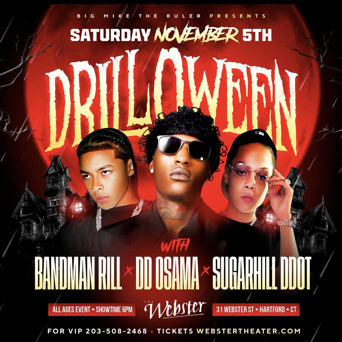 Buy Tickets to DRILLOWEEN with Bandman Rill, DD Osama, and SugarHill