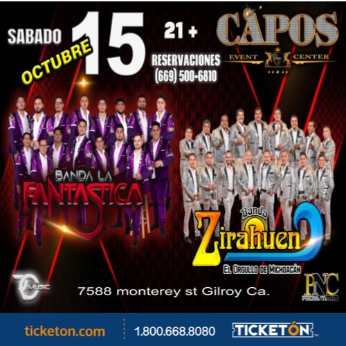 Banda Zirahuen, Banda La Fantastica Capos Night Club Tickets Boletos