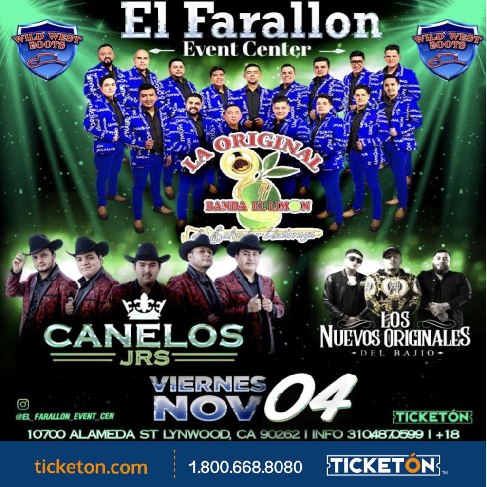 La Original Banda el Limon -El Farallon Event Center Tickets Boletos |  Lynwood , CA - 11/4/22