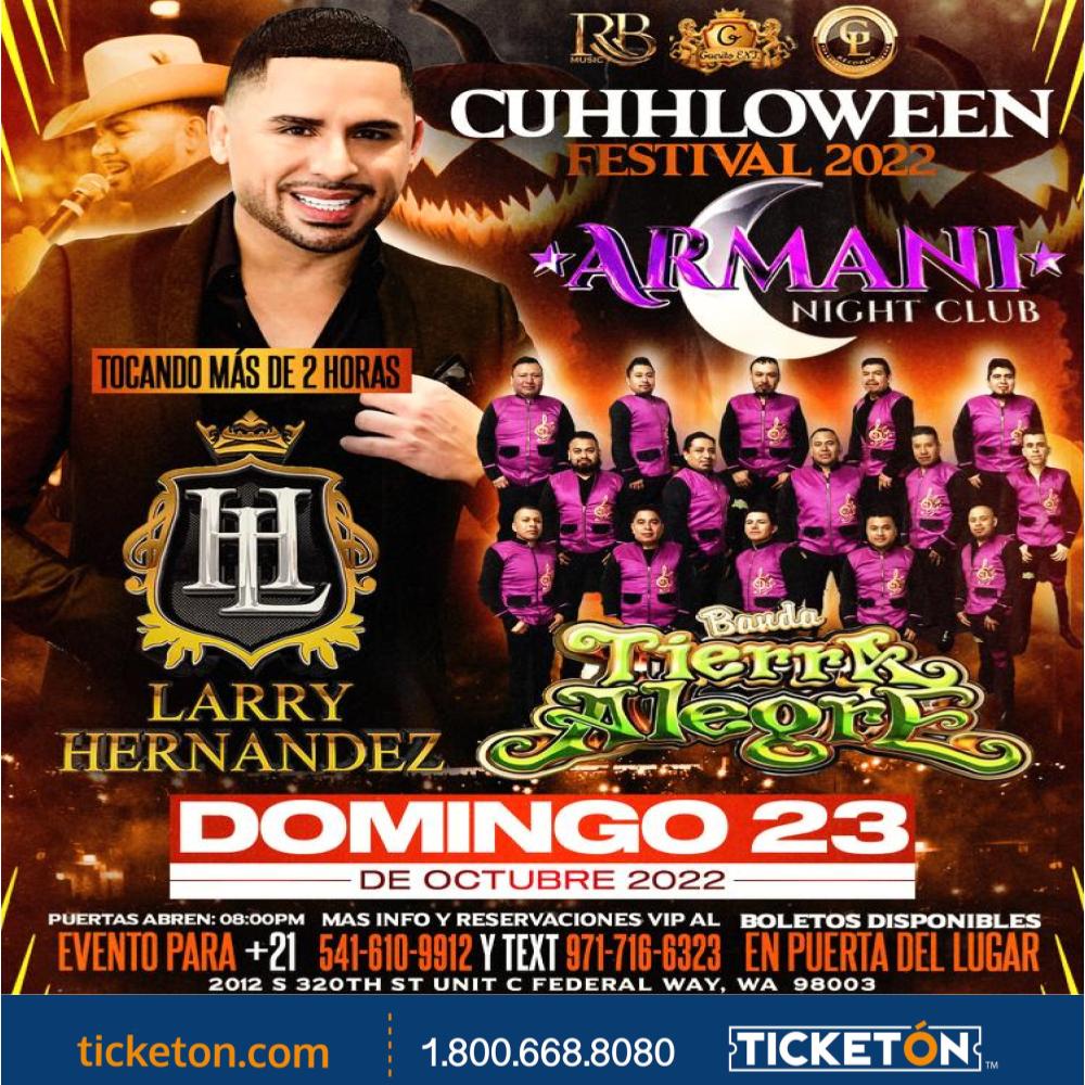 Larry Hernandez, Banda Tierra Alegre - Armani Night Club Tickets Boletos |Federal  Way, WA - 10/23/22