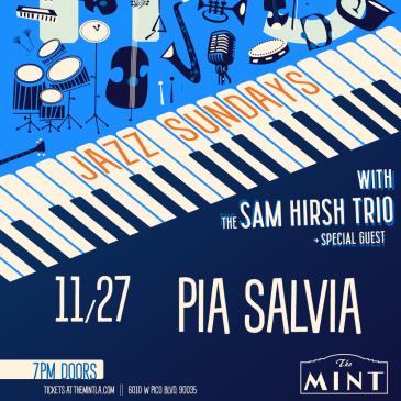 Jazz Sunday with Pia Salvia  and The Sam Hirsh Trio: 