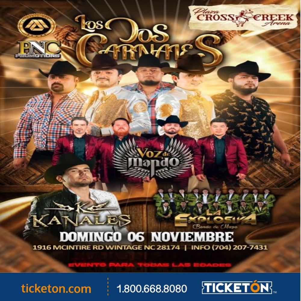 Los Dos Carnales, Voz de Mando Plaza Croos Creek Arena Tickets