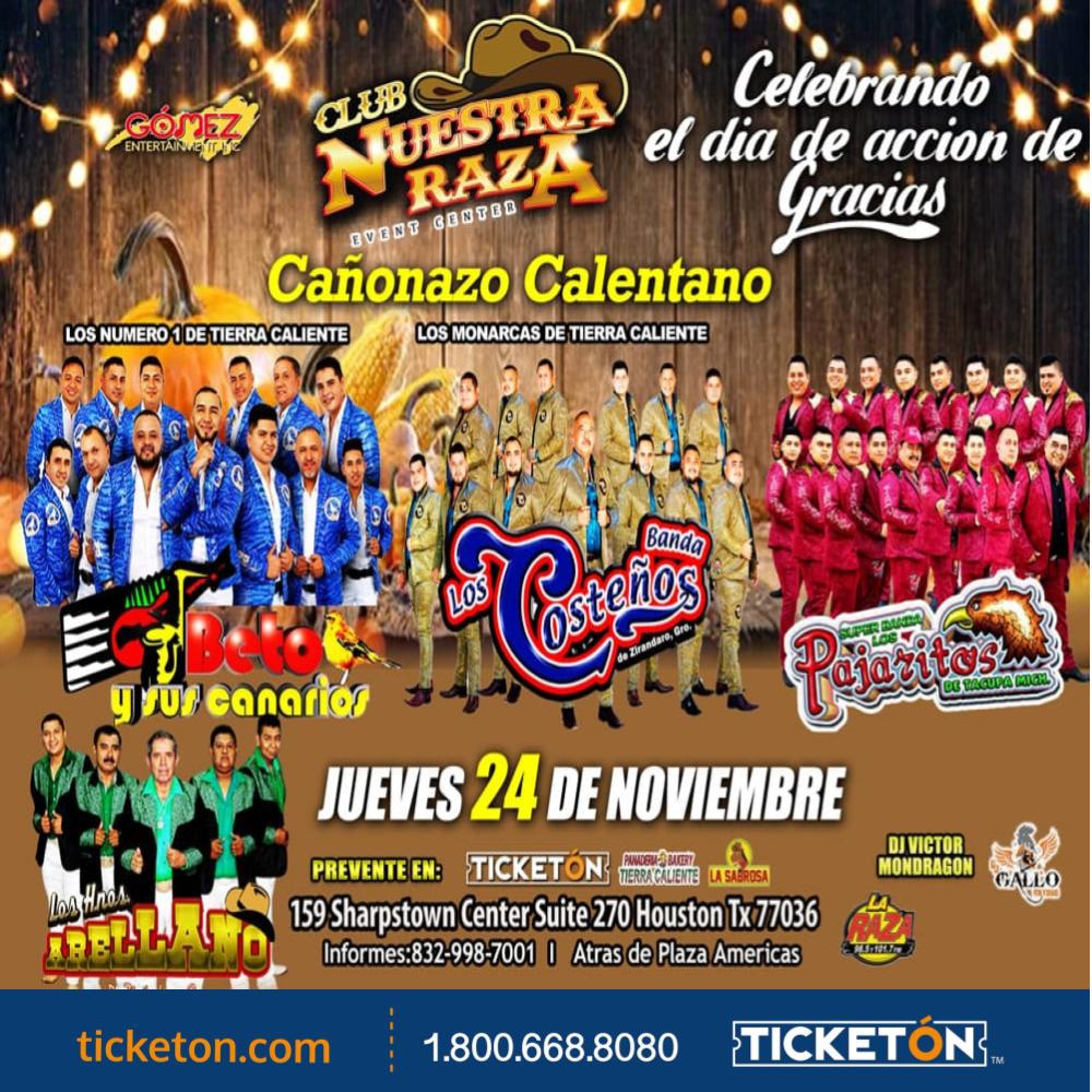 Los Pajaritos de Tacupa, Banda Los Costenos- Club Nuestra Raza Tickets  Boletos |Houston Tx- 11/29/22