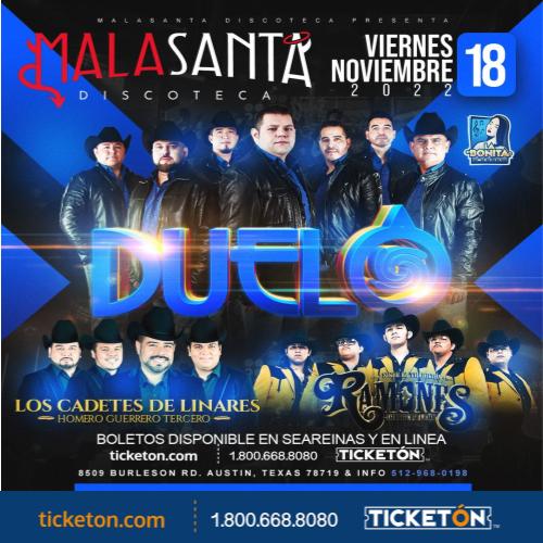 Duelo Mala Santa Tickets Boletos Austin TX 11/18/22