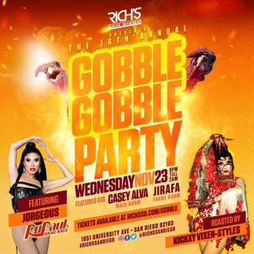 16th Annual Gobble Gobble Party w/ JORGEOUS!: 