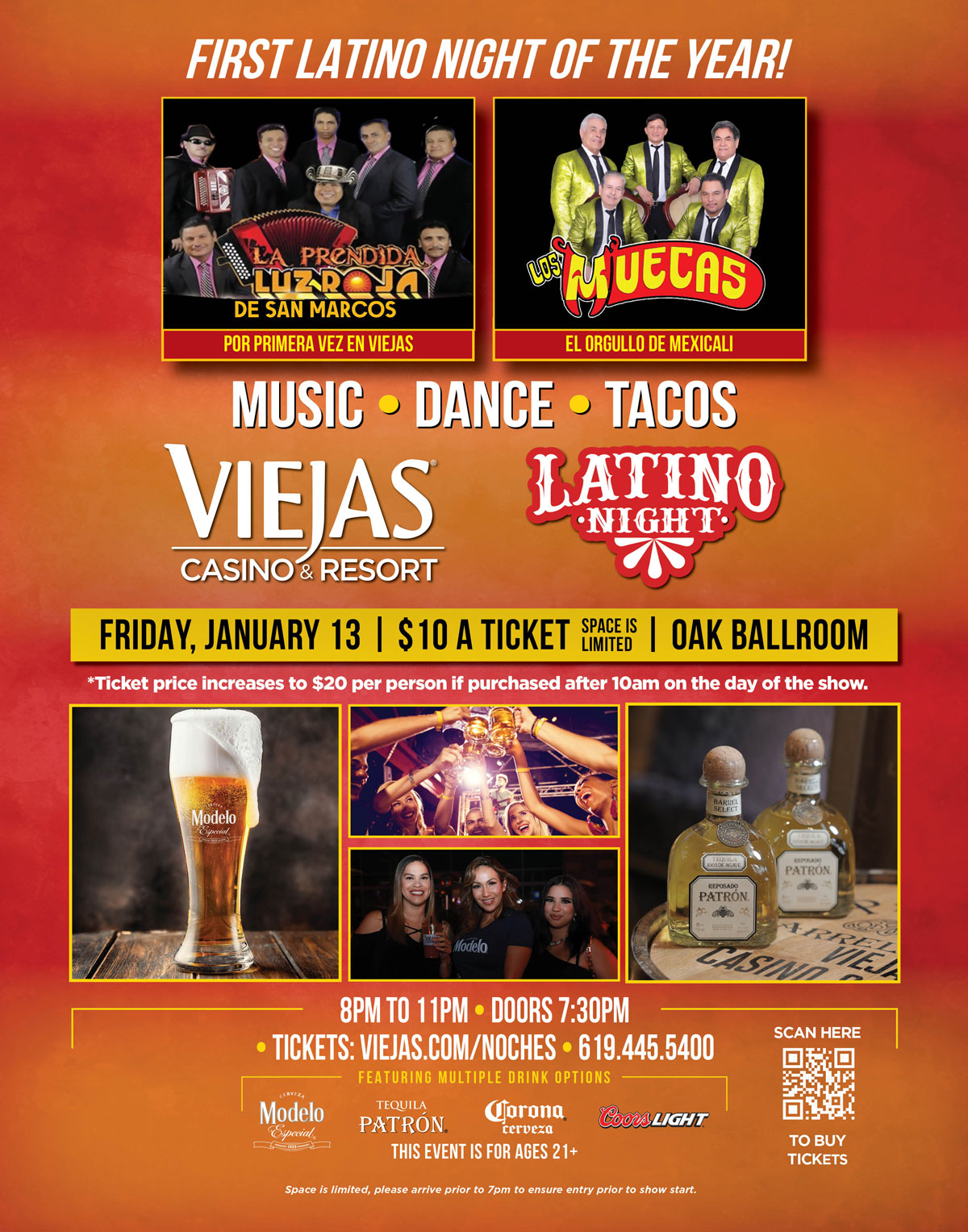 Buy Tickets to Latino Night at Viejas in Alpine on Jan 13, 2023
