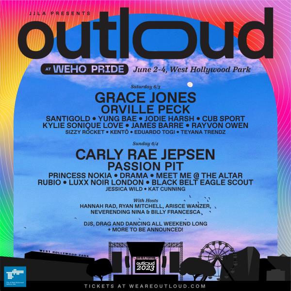 Buy Tickets to (SINGLE DAY PASSES) OUTLOUD Music Festival WeHo Pride