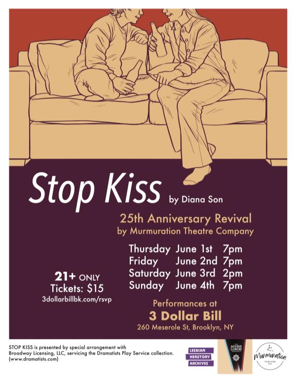 Murmuration Theatre Company presents Stop Kiss by Diana Son: 