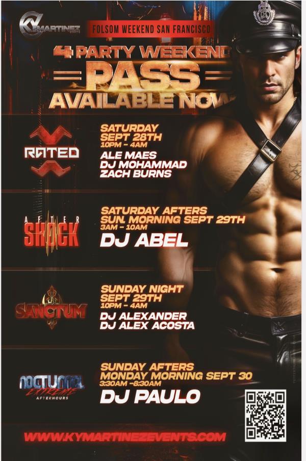 Folsom weekend 4 party pass AFTERSHOCK,: 